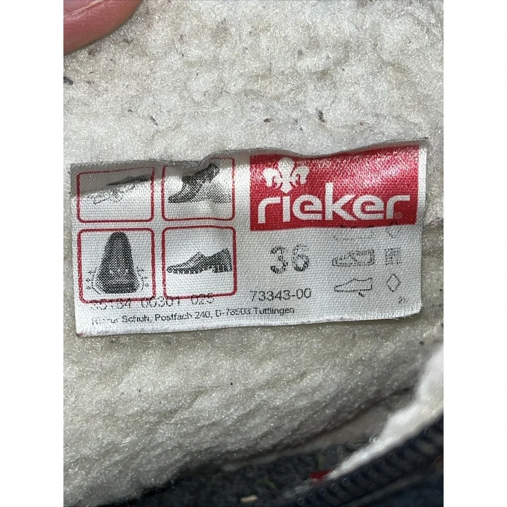 Rieker Winter Boots Womens 36 Felicitas Multicolor Leather‎ Lace Up Round Toe